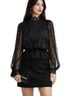 Express 100% Polyester Black Long Sleeve Blouse Size M - photo 2