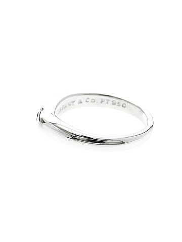 Tiffany & Co. Tiffany Curved Band Ring With 1 Diamond Platinum Fashion Diamond Band Ring Silver (view 2)