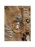Johnny Was 100% Cotton Floral Paisley Brown Denim Jacket Size S - photo 10