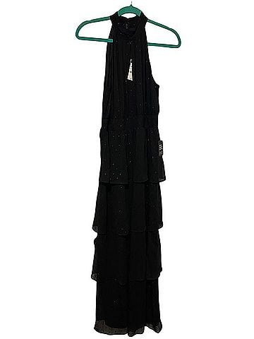 Express Black Tiered Halter Maxi Dress With Subtle Sparkle Casual Dress (view 1)
