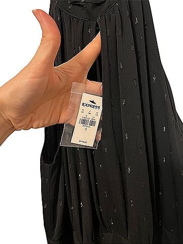 Express Black Tiered Halter Maxi Dress With Subtle Sparkle Casual Dress (view 2)
