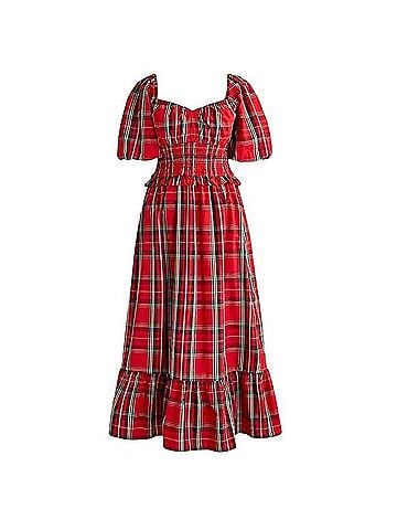 J.Crew Smocked Puff Sleeve Midi Dress Casual Dress (view 1)