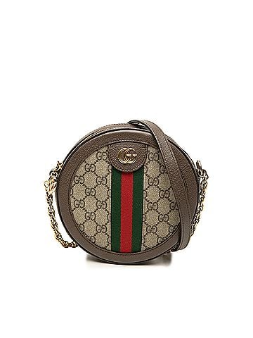 Gucci Mini GG Supreme Web Ophidia Round Crossbody (view 1)