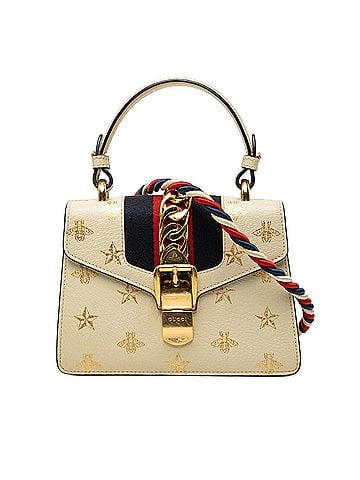 Gucci Mini Calfskin Bee Star Web Sylvie Top Handle Bag (view 1)