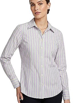 J.Crew Vertical Stripe Button-Down Shirt Long Sleeve T-Shirt (view 1)
