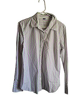 J.Crew Vertical Stripe Button-Down Shirt Long Sleeve T-Shirt (view 2)