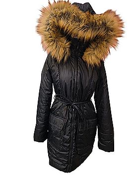 Modern Eternity Black Belted Parka Coat Coat (view 1)