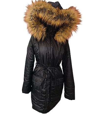 Modern Eternity Black Belted Parka Coat Coat (view 1)
