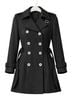 Marc Jacobs 100% Wool Black Silver Trenchcoat Size 4 - photo 2