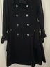 Marc Jacobs 100% Wool Black Silver Trenchcoat Size 4 - photo 9