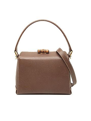 Gucci Grained Calfskin Bamboo Satchel (view 1)