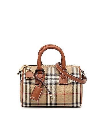Burberry Mini House Check Coated Canvas Bowling Bag (view 1)