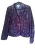 Talbots 100% Cotton Floral Purple Blazer Size 16 - photo 1