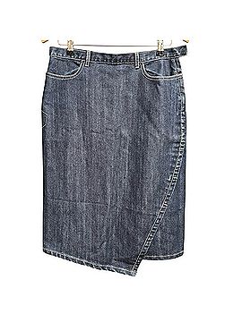 Faconnable Asymmetrical Denim Pencil Skirt Denim Skirt (view 1)