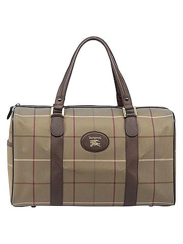 Burberry Nova Check Boston Canvas Beige Canvas Handbag (view 1)