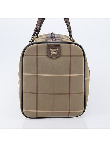Burberry Nova Check Boston Canvas Beige Canvas Handbag (view 2)