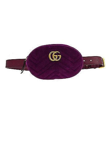 Gucci Gg Marmont Belt Matelasse Velvet Purple Velvet Handbag (view 1)