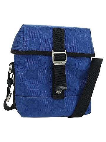 Gucci Off The Grid Buckle Messenger Gg Econyl Blue Canvas Handbag (view 1)