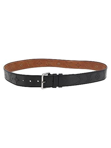 Louis Vuitton Perforated Leather Belt Perforated Lv Monogram Leather Black Leather Belts Accessory (view 1)