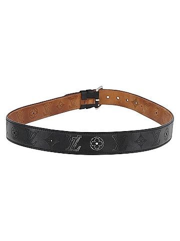 Louis Vuitton Perforated Leather Belt Perforated Lv Monogram Leather Black Leather Belts Accessory (view 2)