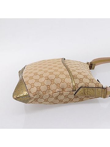 Gucci Zip Messenger Gg Canvas With Perforated Leather Beige Canvas Handbag (view 2)