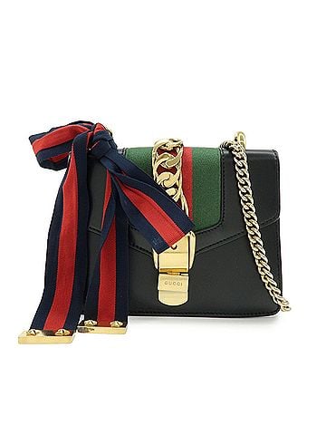 Gucci Sylvie Chain Leather Black Leather Shoulder Bag Bag (view 1)