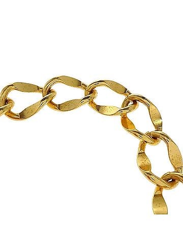 Chanel Vintage Medallion Logo Chain Belt Metal Gold Gold_Plated Belts Accessory (view 2)