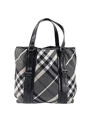Burberry Nova Check Tote Canvas Check Pattern Black Nylon Handbag (view 1)