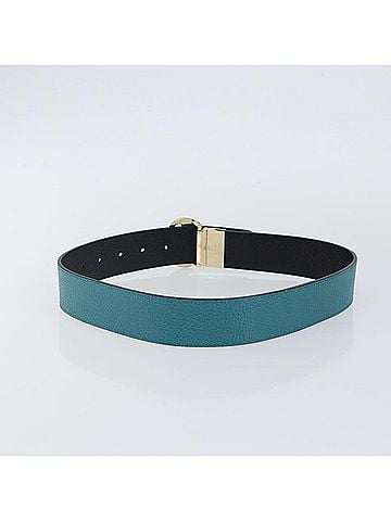 Gucci 1973 Reversible Belt (Outlet) Leather Turquoise Leather Belts Accessory (view 2)