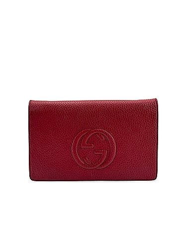 Gucci Soho Wallet On Chain Leather Red Leather Crossbody Bag Bag (view 1)