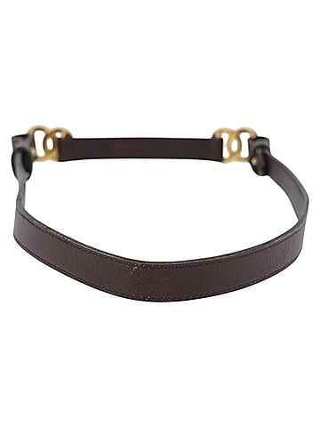 Chanel Vintage Double Cc Leather Brown Leather Belts Accessory (view 2)