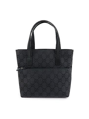 Gucci Tote Gg Canvas And Leather Black Canvas Tote Bag Bag (view 1)