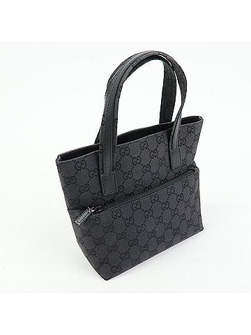 Gucci Tote Gg Canvas And Leather Black Canvas Tote Bag Bag (view 2)