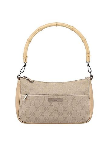 Gucci Bamboo Top Handle Gg Canvas Beige Canvas Handbag (view 1)