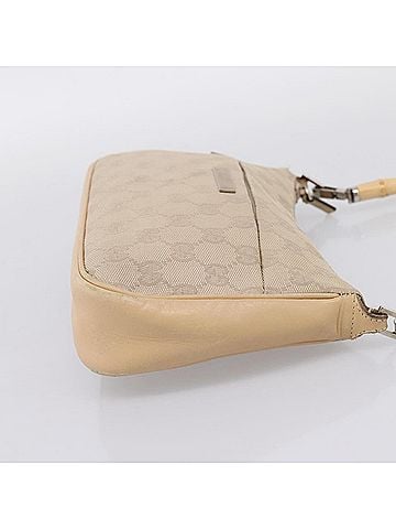 Gucci Bamboo Top Handle Gg Canvas Beige Canvas Handbag (view 2)
