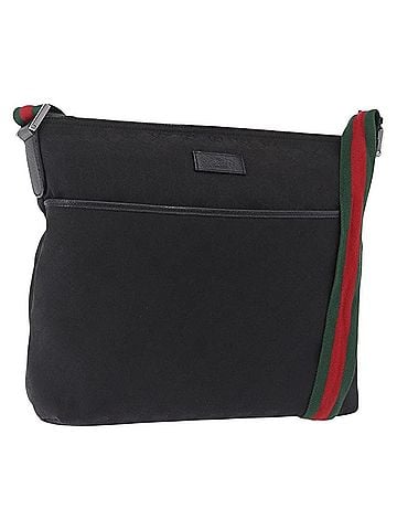 Gucci Front Pocket Web Messenger Gg Canvas Black Canvas Crossbody Bag Bag (view 1)
