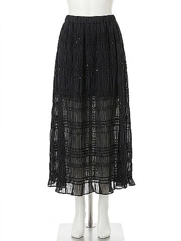 Endless Rose Everly Sequin Maxi Skirt in Black (view 1)
