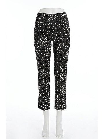 Joseph Ribkoff Abstract Print Slim Ankle Pants in Black/Moonstone (view 1)