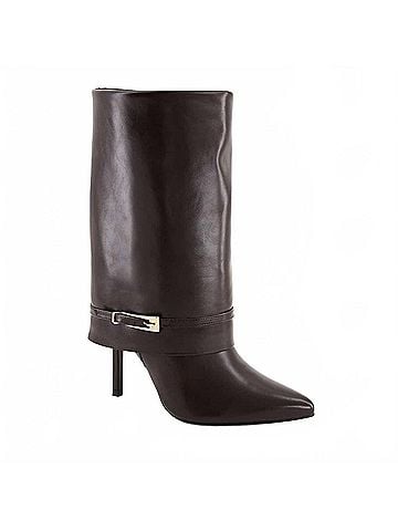 Andrea Women's Fold-Over Knee-High Boot in Dark Brown (view 1)