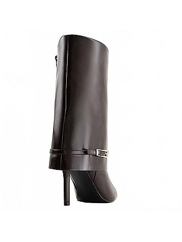 Andrea Women's Fold-Over Knee-High Boot in Dark Brown (view 2)