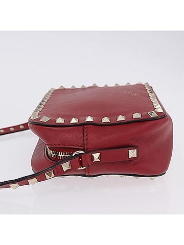 Valentino Garavani Rockstud Camera Leather Red Leather Crossbody Bag Bag (view 2)