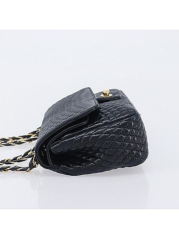 Bally Vintage Quilted Leather Navy Leather Shoulder Bag Bag (view 2)