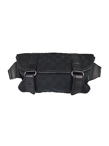 Gucci Waist Belt Bag (Outlet) Gg Canvas And Leather Black Canvas Crossbody Bag Bag (view 1)