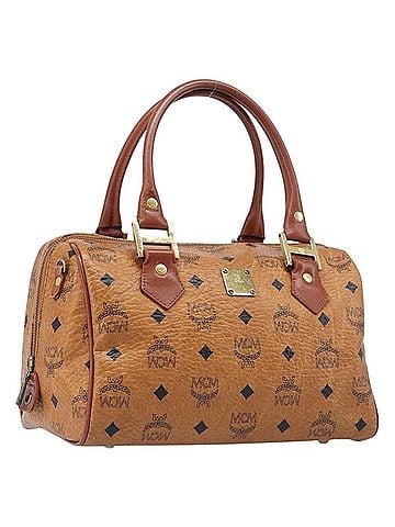 MCM Visetos Logogramme Leather Brown Leather Handbag (view 1)