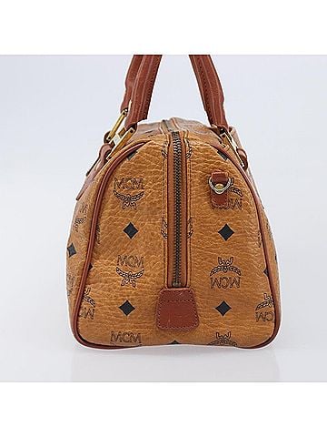 MCM Visetos Logogramme Leather Brown Leather Handbag (view 2)