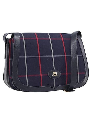Burberry Nova Check Shoulder Bag Canvas Navy Canvas Shoulder Bag Bag (view 1)