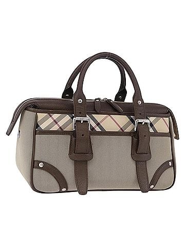 Burberry Nova Check Canvas Brown Canvas Handbag (view 1)