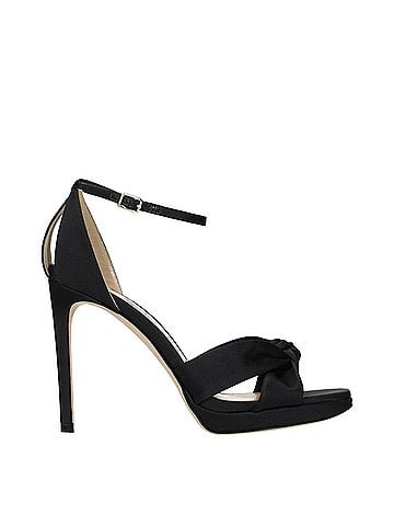 Jimmy Choo Black Satin Platform Women's Sandals (view 1)