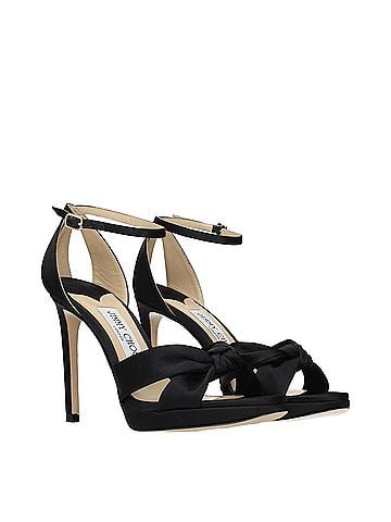 Jimmy Choo Black Satin Platform Women's Sandals (view 2)