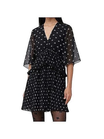 Ganni Pleated Georgette Cocktail Dress (view 1)